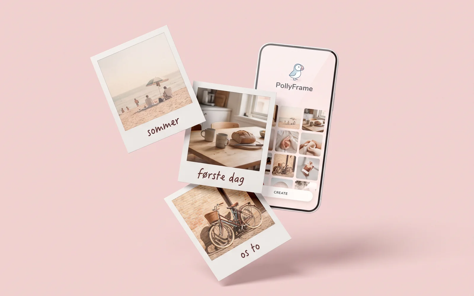 PollyFrame, instant-print style photo memories